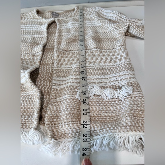 CHICOS Cream Chunky Knit Cardigan Sweater - Picture 10 of 16